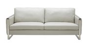 Light gray contemporary leather sofa additional photo 3 of 9