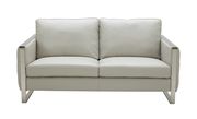Light gray contemporary leather sofa additional photo 5 of 9