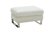 Light gray contemporary leather ottoman by J&M additional picture 2