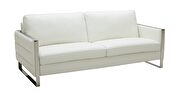 White contemporary leather sofa additional photo 3 of 7