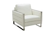 White contemporary leather chair additional photo 2 of 1