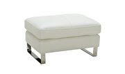 White contemporary leather ottoman additional photo 2 of 1