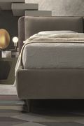 Taupe fabric Italy-made modern platform bed additional photo 3 of 5