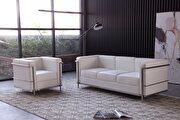 Modern designer replica white full leather sofa by J&M additional picture 7