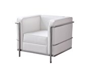 Modern designer replica white full leather chair by J&M additional picture 2