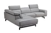 Modern light gray leather sectional by J&M additional picture 2