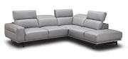 Modern light gray leather sectional by J&M additional picture 4