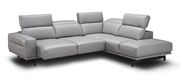 Modern light gray leather sectional additional photo 5 of 4