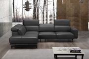 Modern slate gray leather sectional by J&M additional picture 3