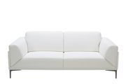 White leather ultra-modern sofa w/ chrome legs additional photo 5 of 4