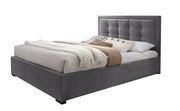 Modern platform gray fabric king bed by J&M additional picture 2