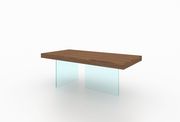 Glass legs/ walnut top ultra-modern dining table additional photo 2 of 3