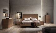 Modern walnut finish profile bed in minimalistic style by J&M additional picture 4