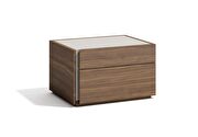 Modern walnut finish nightstand in minimalistic style by J&M additional picture 2
