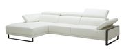 White leather low-profile sectional sofa by J&M additional picture 2