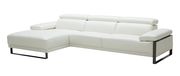 White leather low-profile sectional sofa additional photo 3 of 3
