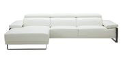 White leather low-profile sectional sofa additional photo 4 of 3