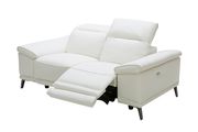 White thick premium leather recliner sofa by J&M additional picture 4