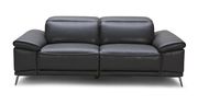 Grey leather premium reclining sofa additional photo 3 of 2