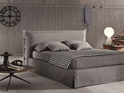 Modern low-profile gray fabric storage bed additional photo 2 of 2