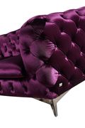 Glam style velour fabric tufted sofa additional photo 4 of 6