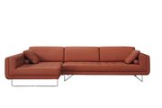 Pumkin Italian leather low-profile modern sectional sofa by J&M additional picture 2