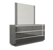 Italian gray high gloss modern platform bed by J&M additional picture 2