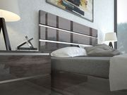 Italian gray high gloss modern platform bed by J&M additional picture 6