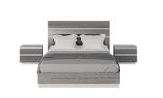 Italian gray high gloss modern platform king bed by J&M additional picture 2