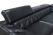 Premium black Italian leather tufted sectional sofa by J&M additional picture 3