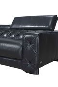 Premium black Italian leather tufted sectional sofa by J&M additional picture 4