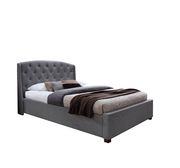 Modern platform queen bed in gray fabric by J&M additional picture 2