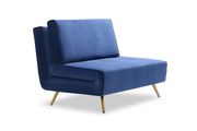 Royal blue microfiber upholstery sofa bed additional photo 2 of 3