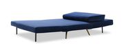 Royal blue microfiber upholstery sofa bed additional photo 3 of 3