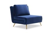 Royal blue microfiber upholstery sofa bed chair by J&M additional picture 4