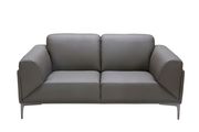 Dark gray leather contemporary sofa additional photo 3 of 4