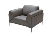 Gray leather contemporary chair additional photo 2 of 1