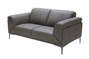 Gray leather contemporary loveseat additional photo 2 of 1