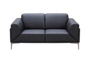 Black leather modern sofa additional photo 3 of 4