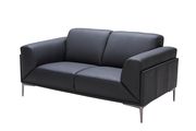 Black leather modern loveseat by J&M additional picture 2