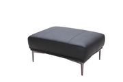 Black leather modern ottoman by J&M additional picture 2