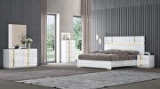 White / gold contemporary glossy king bed by J&M additional picture 5
