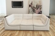 6pcs living room set in white leather additional photo 3 of 2