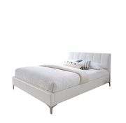 White upholstered simple platform bed by J&M additional picture 2