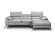 Elegant gray Italian leather modern sectional sofa additional photo 2 of 1
