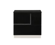 Black lacquer high-gloss finish platform bed by J&M additional picture 3