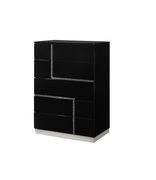Black lacquer high-gloss finish chest by J&M additional picture 2