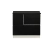 Black lacquer high-gloss finish nightstand by J&M additional picture 2