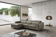Recliner leather sectional in gray leather by J&M additional picture 3