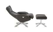 Recliner leisure lounger chair + ottoman set in black by J&M additional picture 4